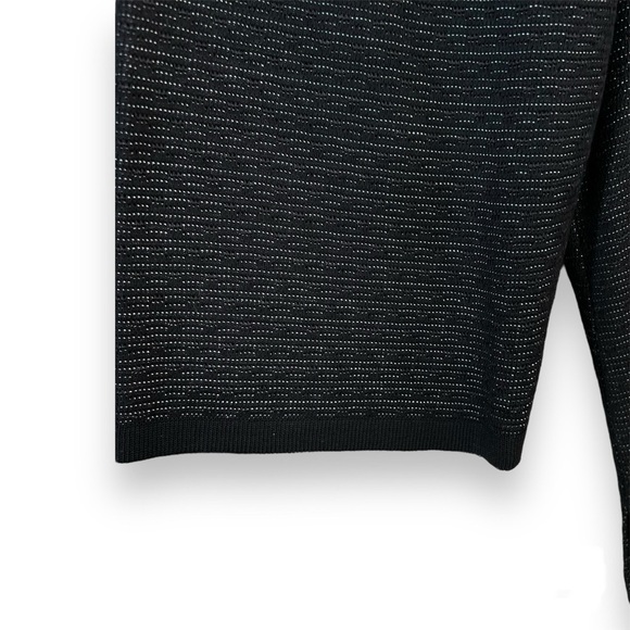 Ming Wang Open Front Jacket Womens L Large 3/4 sleeve Aqua Black Purple Cardigan - Picture 4 of 8